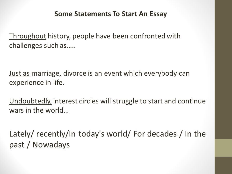 Start essay nowadays